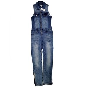 New York & Company Sleeveless Denim Jumpsuit, Size S Reg/Avg, NWT